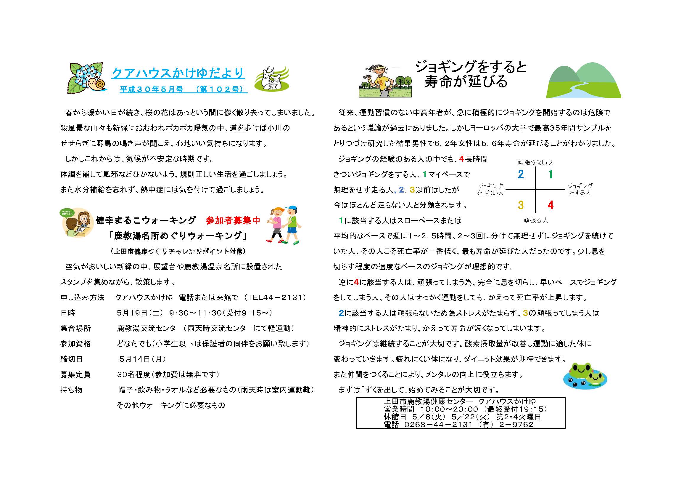 クアハウスかけゆだより5月
